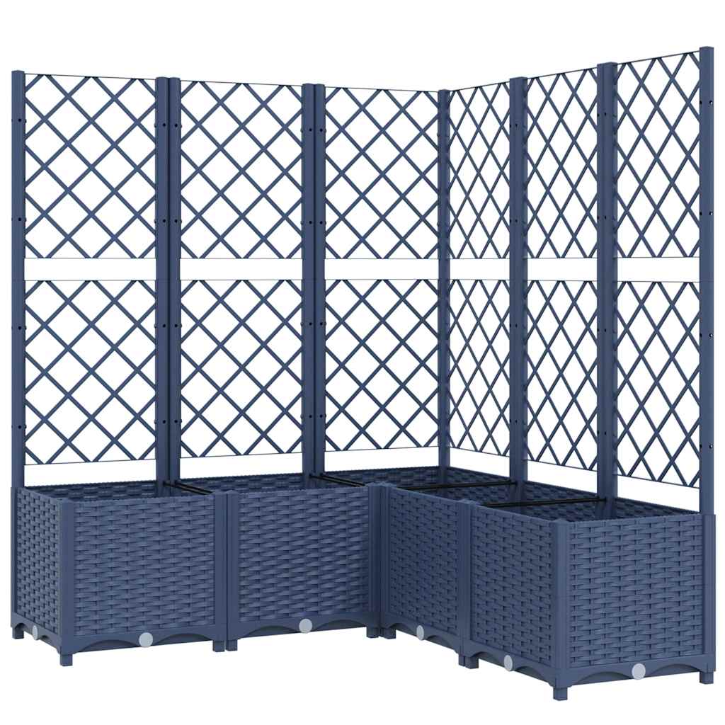 Fioriera da Giardino Graticcio Grigio Blu 120x120x136cm PP