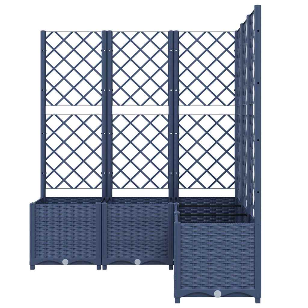 Fioriera da Giardino Graticcio Grigio Blu 120x120x136cm PP