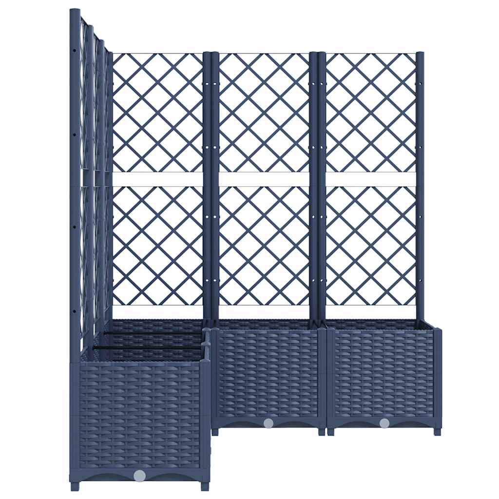 Fioriera da Giardino Graticcio Grigio Blu 120x120x136cm PP