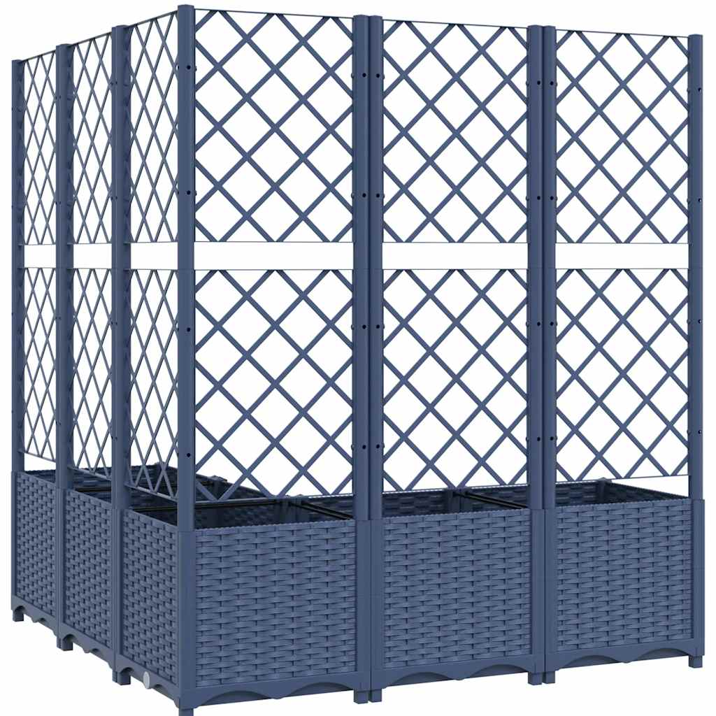 Fioriera da Giardino Graticcio Grigio Blu 120x120x136cm PP