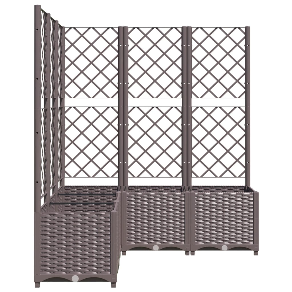 Fioriera da Giardino con Graticcio Marrone 120x120x136 cm in PP
