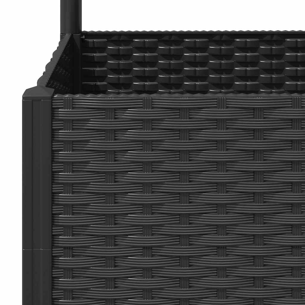 Fioriera da giardino con traliccio nera 120x40x136 cm PP