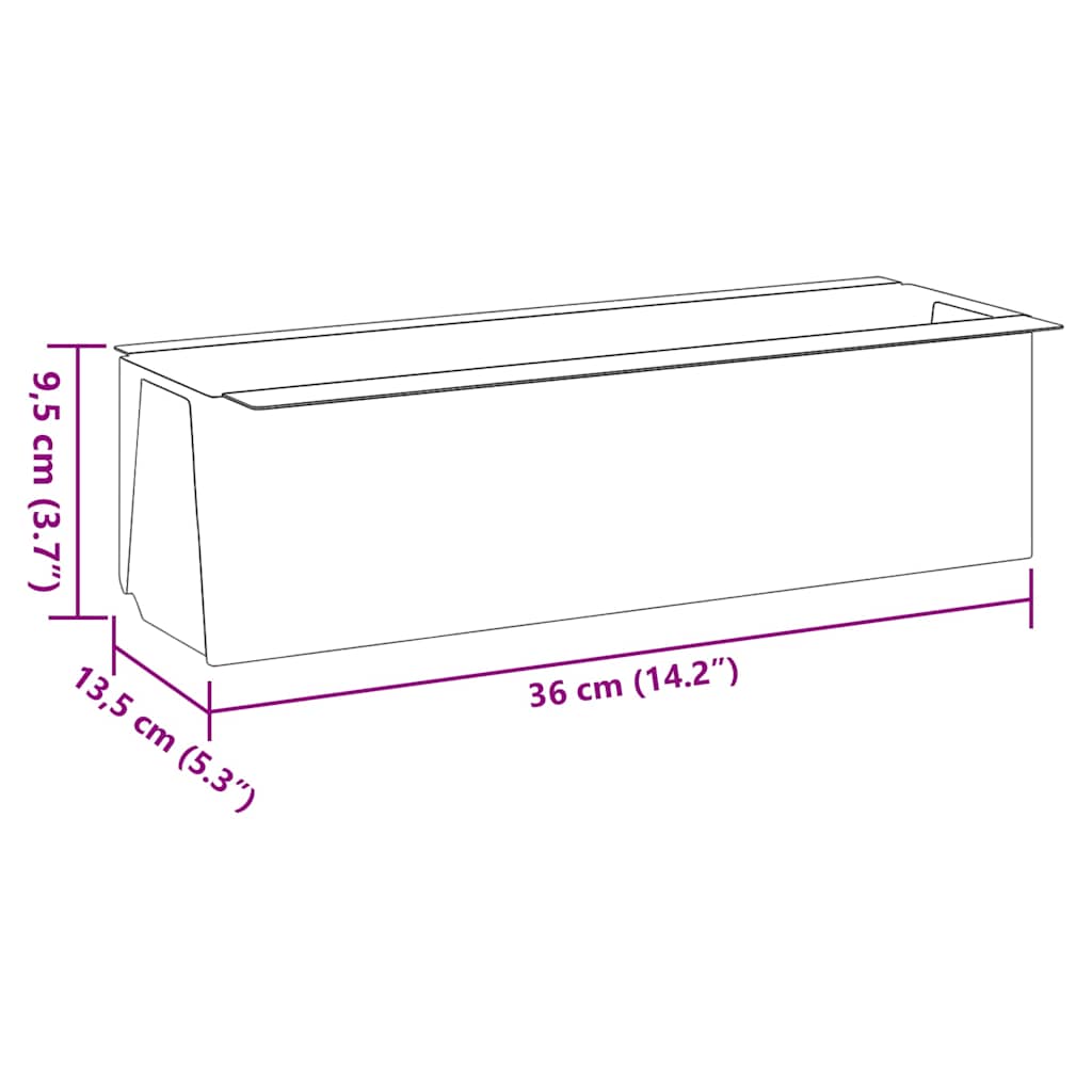 Fioriere per Europallet 12 pz Grigio 36x13,5x9,5 cm in PP
