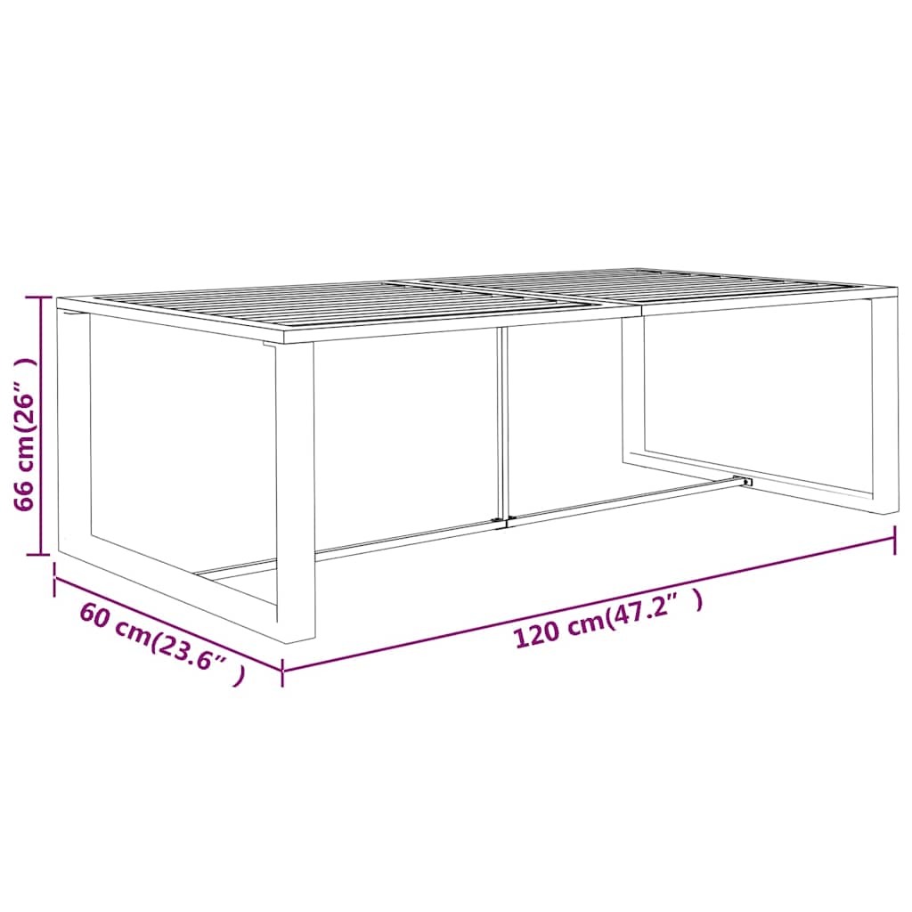 Tavolo da Pranzo per Esterni Antracite 120x60x66cm in Alluminio