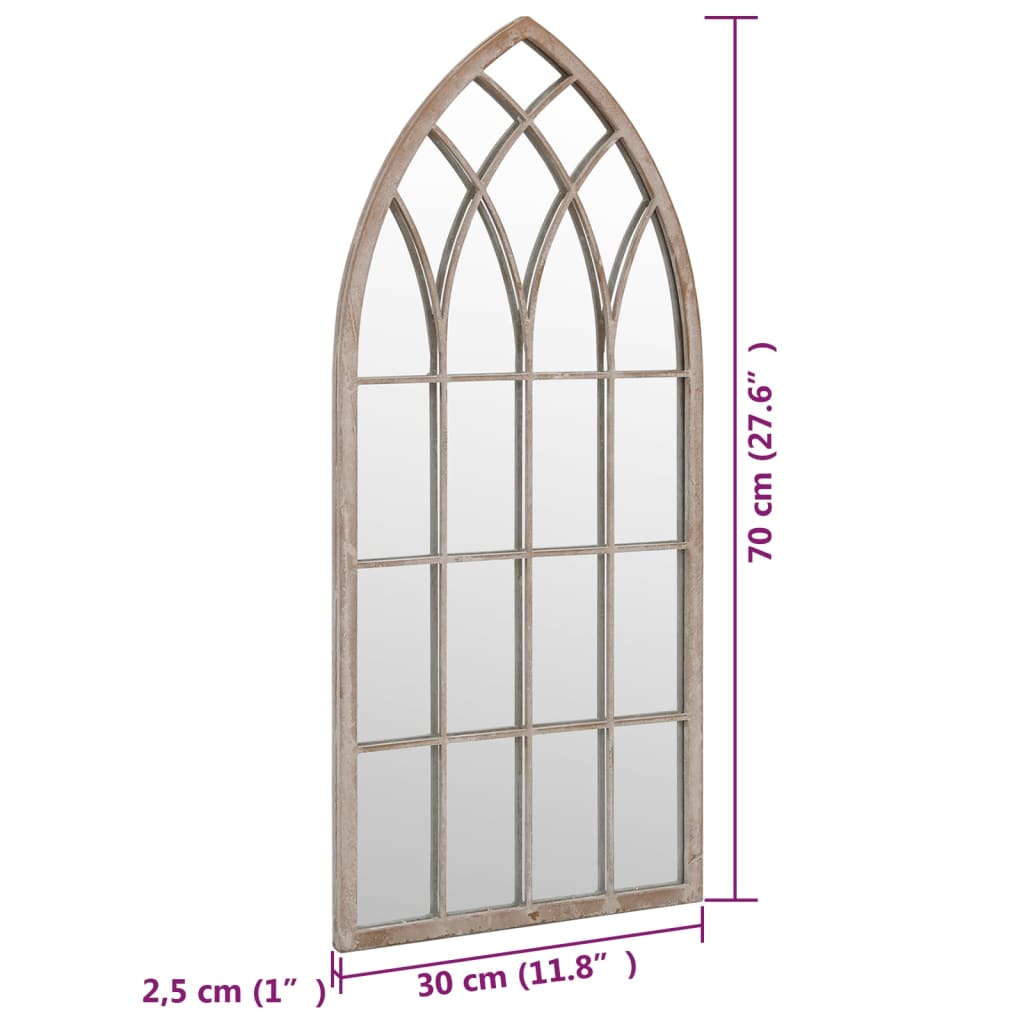 Specchio da Giardino Sabbia 70x30 cm in Ferro per Uso Esterno