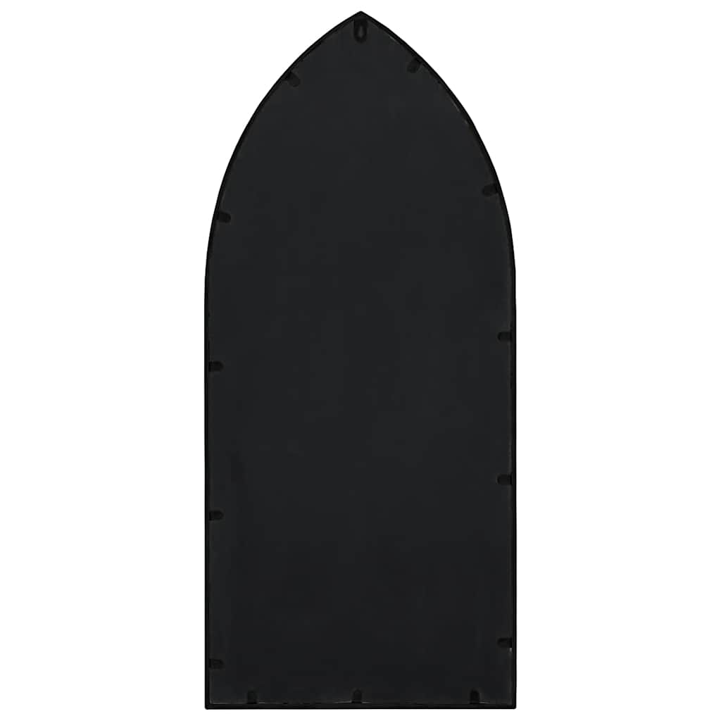 Specchio da Giardino Nero 70x30 cm in Ferro per Uso Esterno