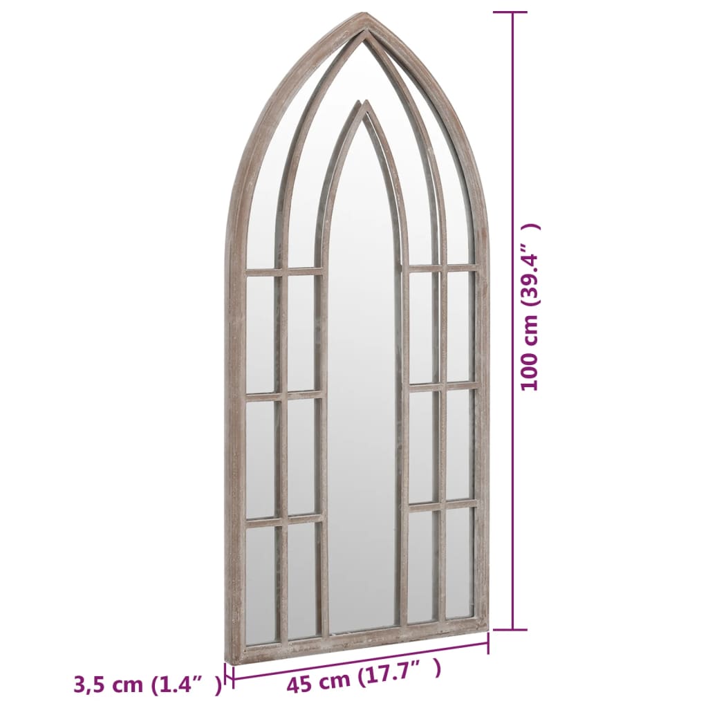 Specchio da Giardino Sabbia 100x45 cm in Ferro per Uso Esterno