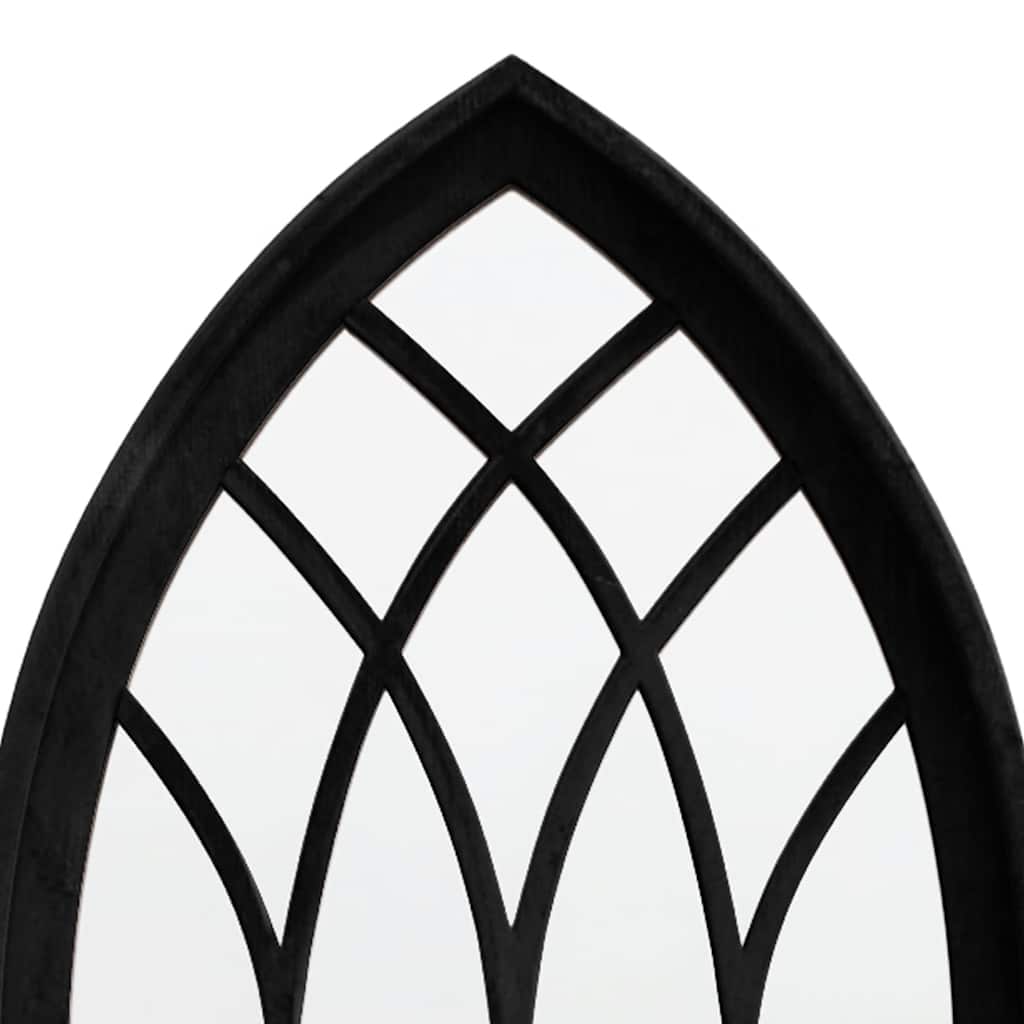 Specchio da Giardino Nero 70x30 cm in Ferro per Uso Esterno