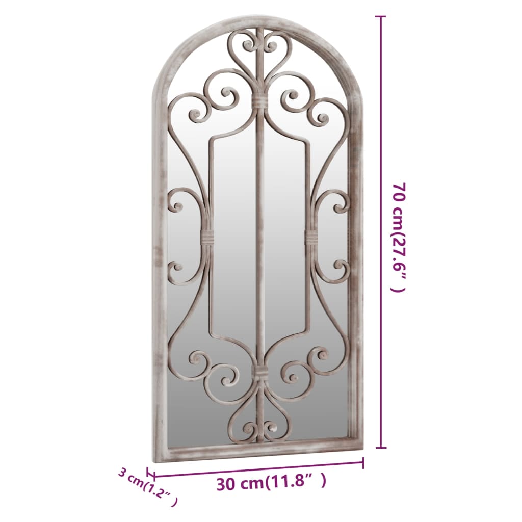 Specchio da Giardino Sabbia 70x30 cm in Ferro per Uso Esterno