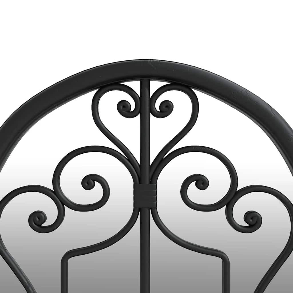 Specchio da Giardino Nero 70x30 cm in Ferro per Uso Esterno