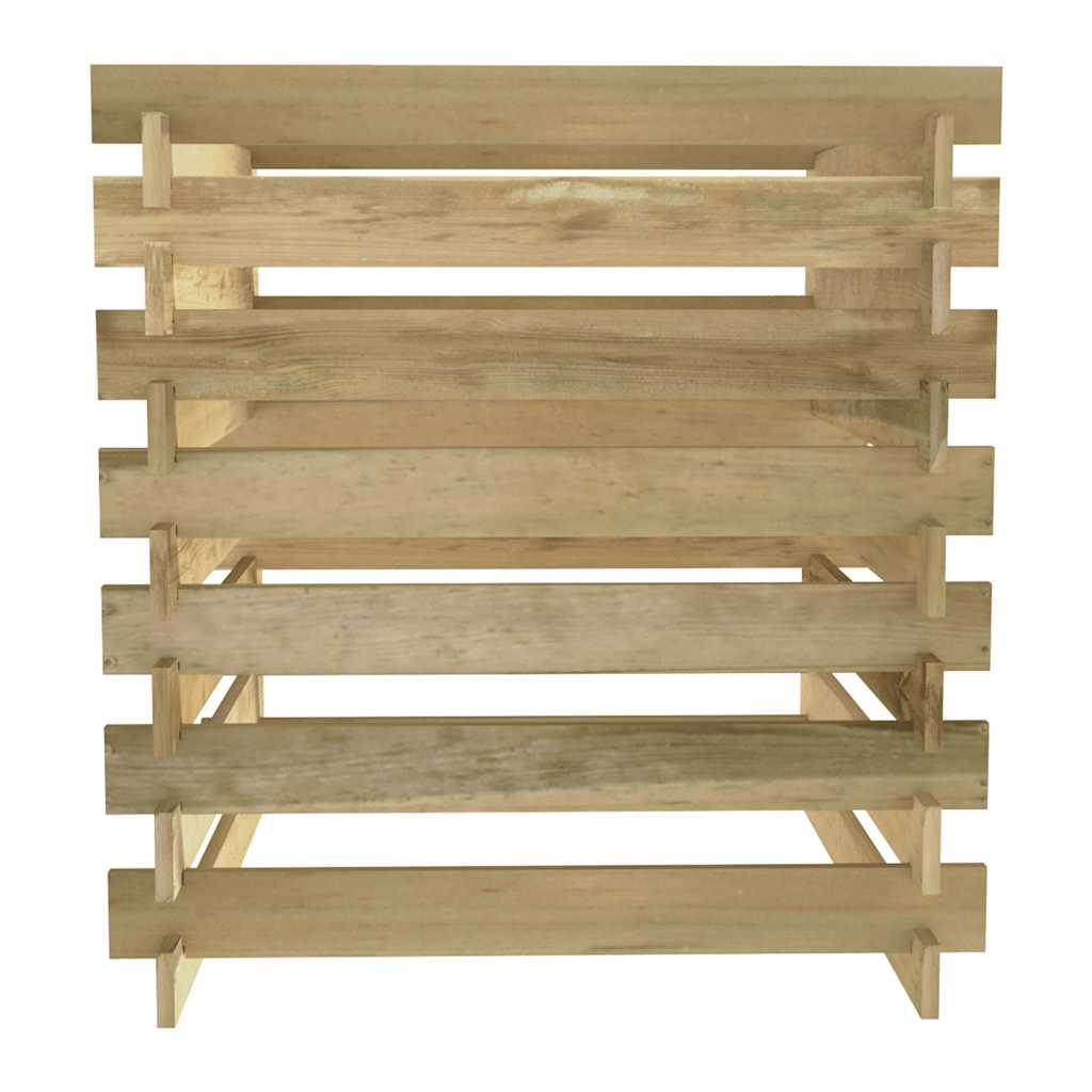 Compostiera da Giardino a Doghe 90x90x90cm in Pino Impregnato