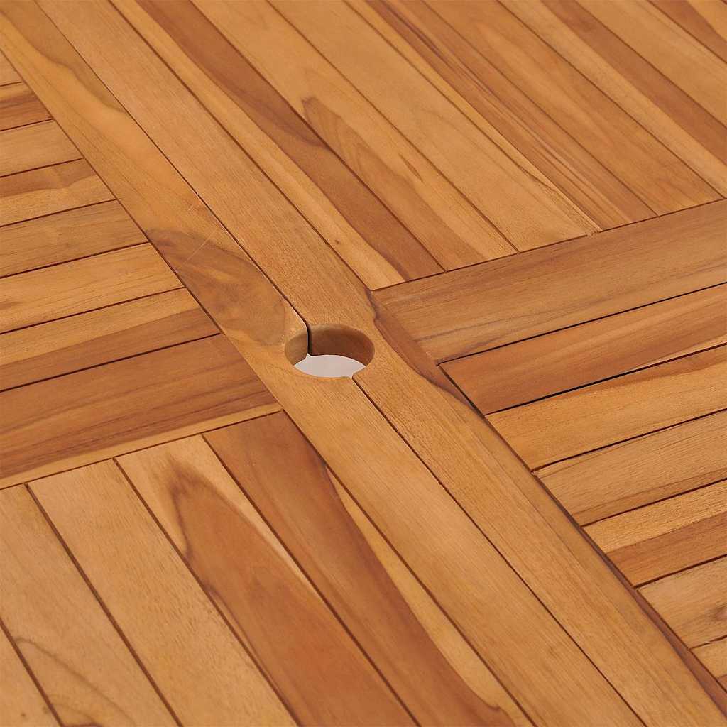 Tavolo Pranzo da Giardino Ø110x110x75 cm Legno Massello di Teak
