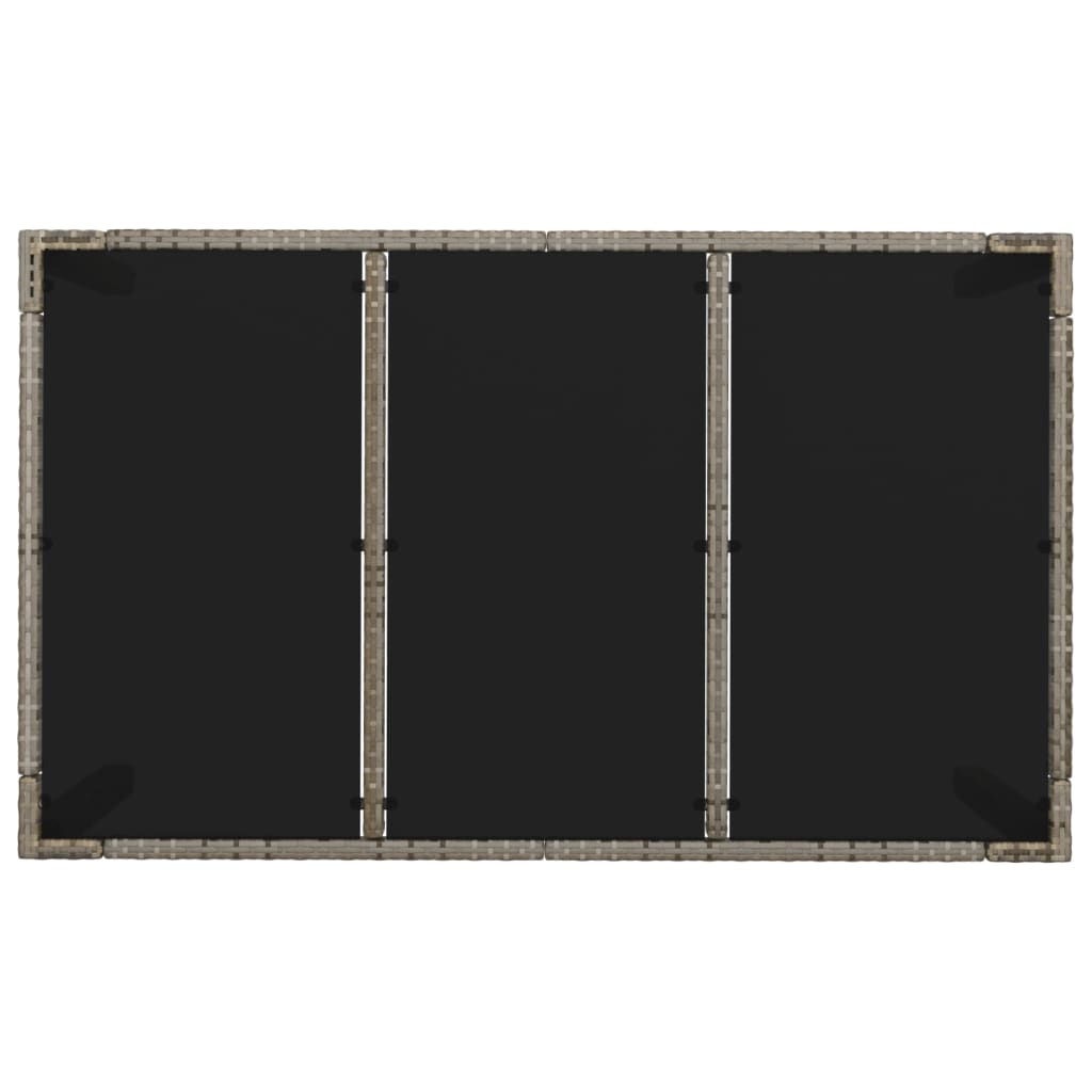 Set da Pranzo da Giardino 7 pz con Cuscini in Polyrattan Grigio