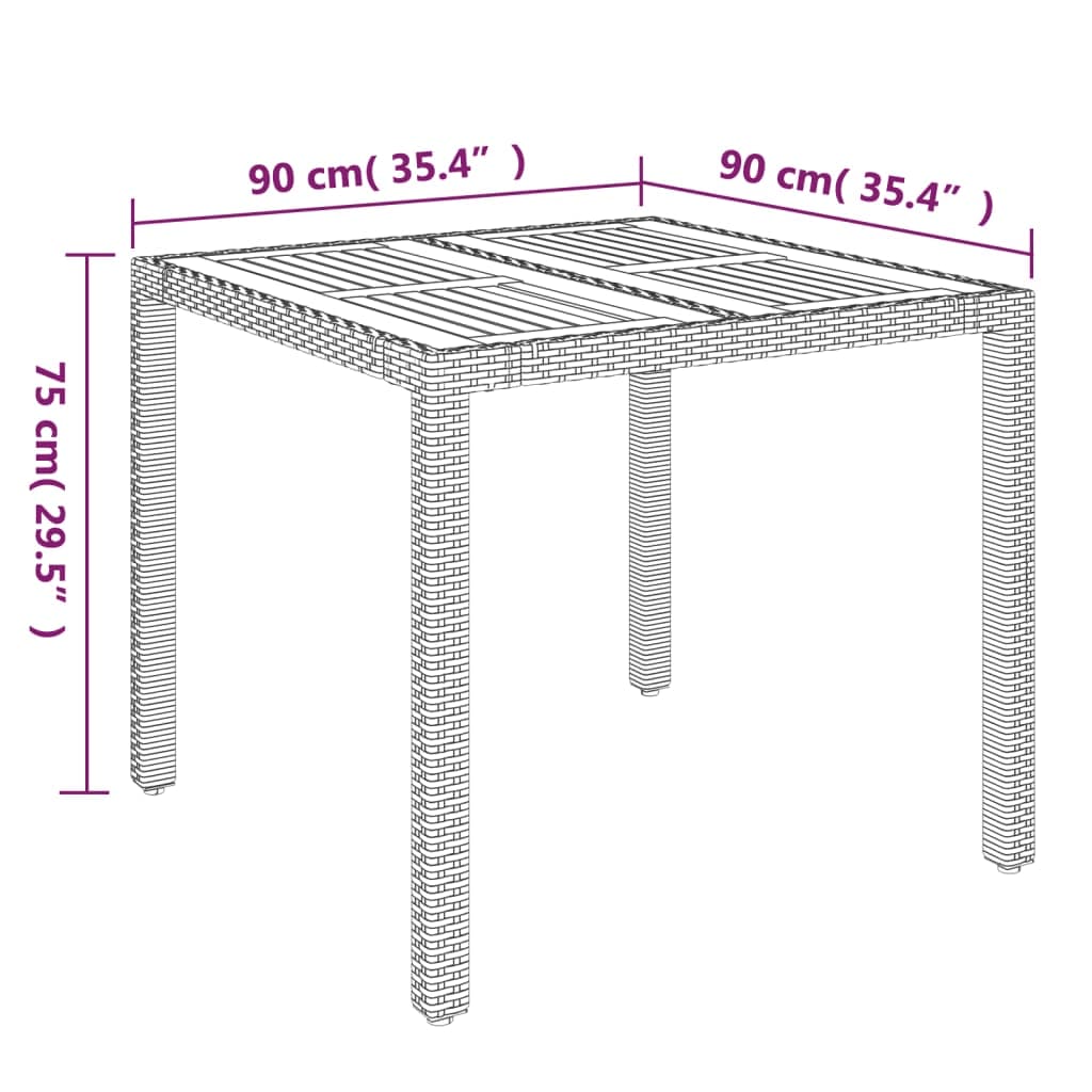 Set da Pranzo da Giardino 5 pz Nero con Cuscini in Polyrattan