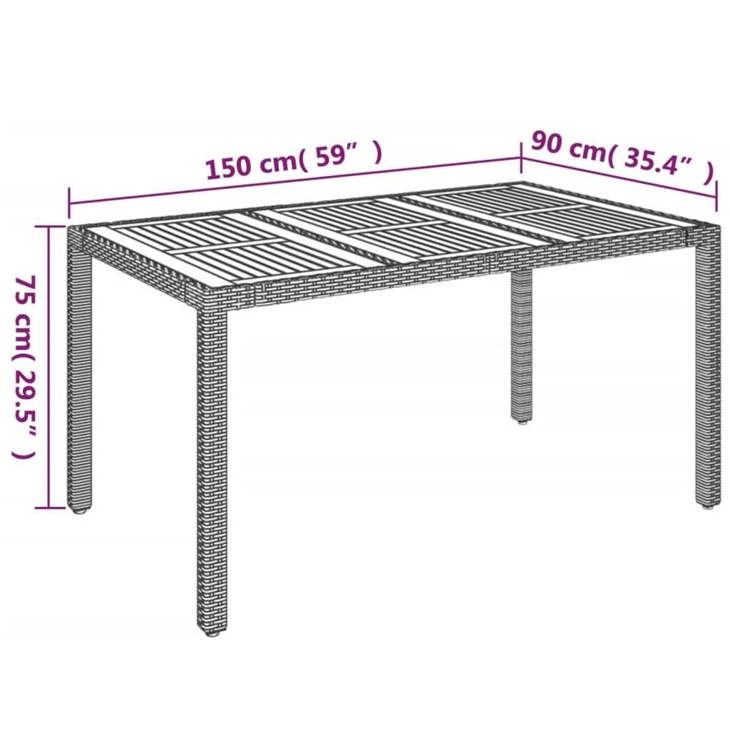 Set da Pranzo da Giardino 5 pz Nero con Cuscini in Polyrattan