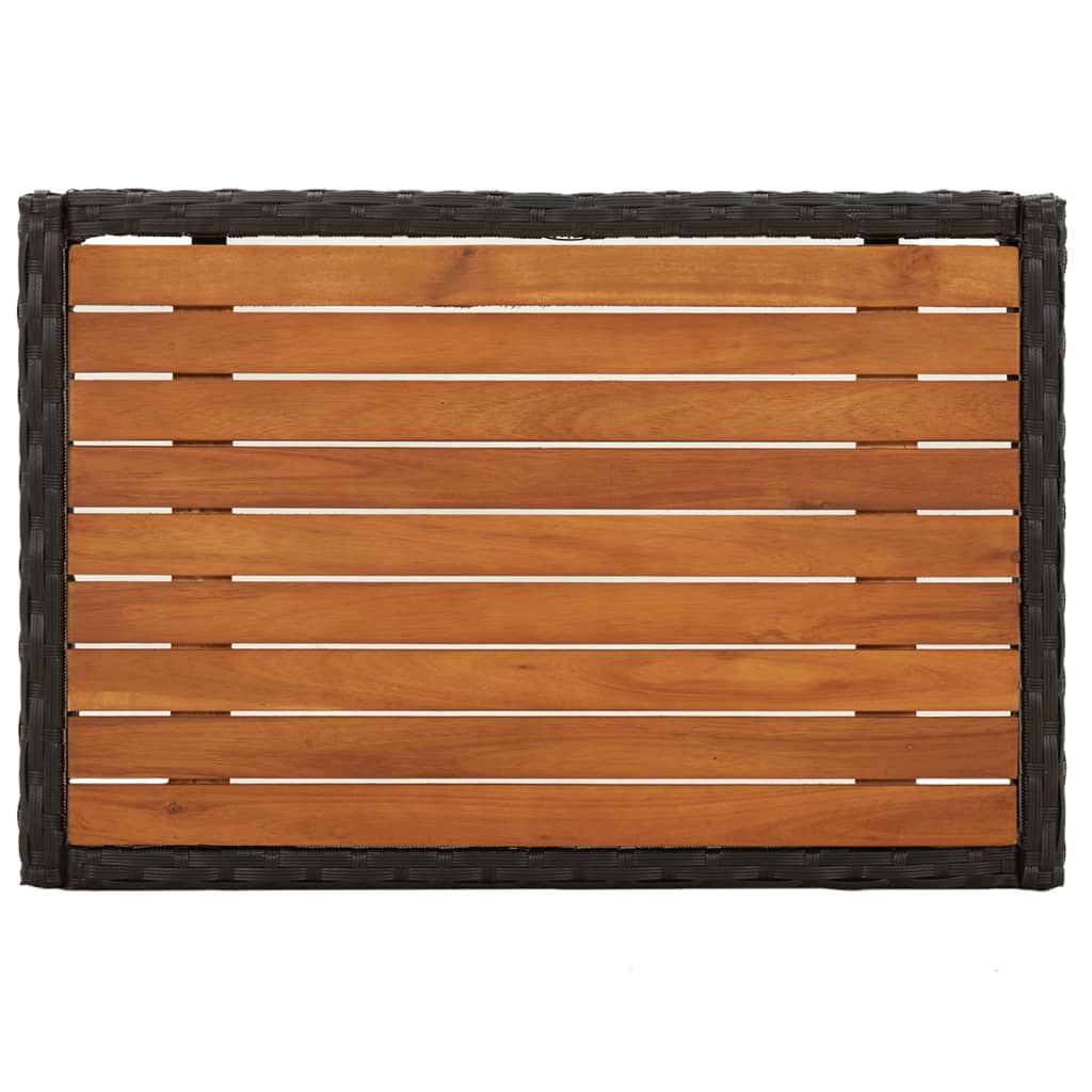 Set da Pranzo da Giardino 5 pz Nero con Cuscini in Polyrattan