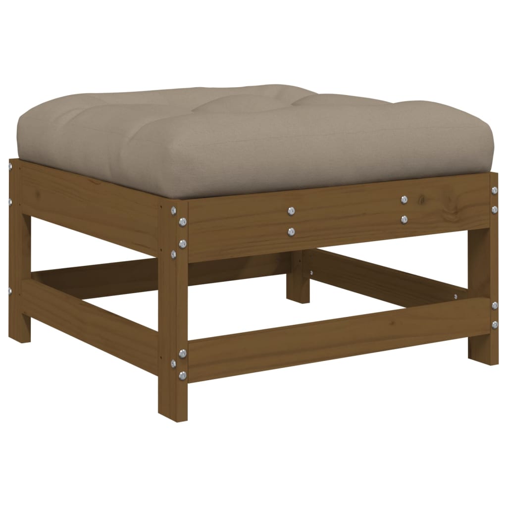 Set Divani da Giardino 5 pz con Cuscini in Legno Massello ambra