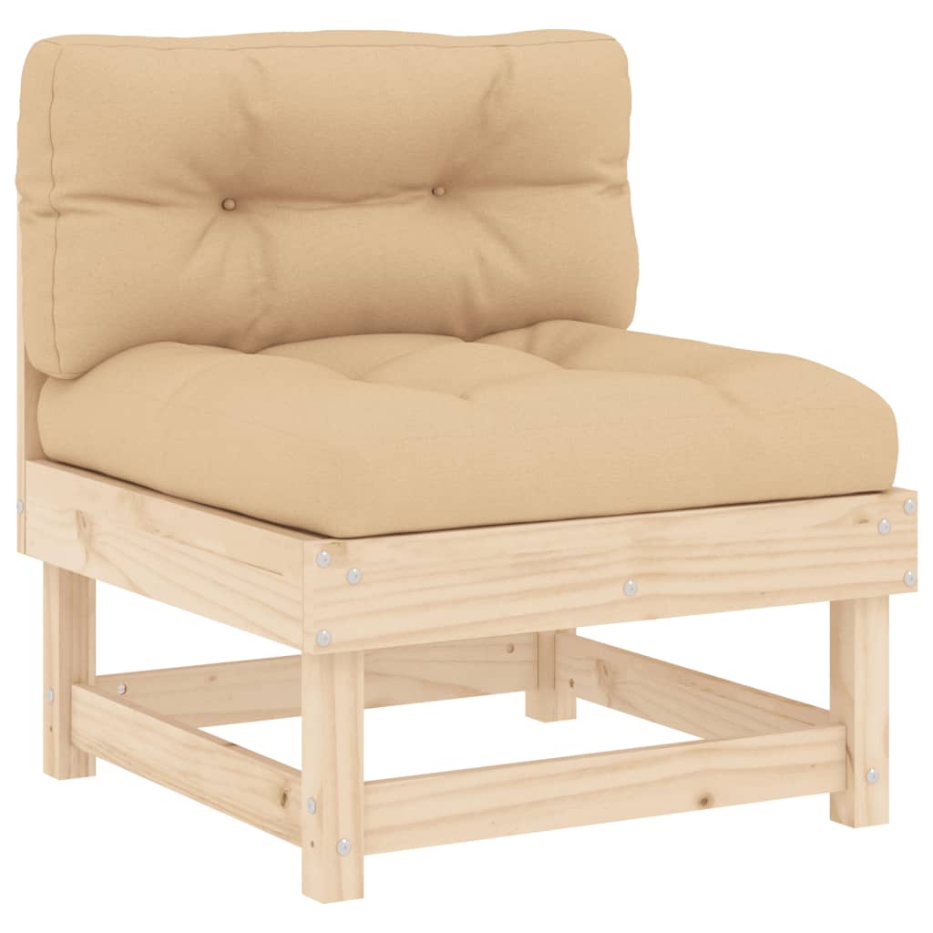 Set Divani da Giardino 7 pz con Cuscini in Legno Massello