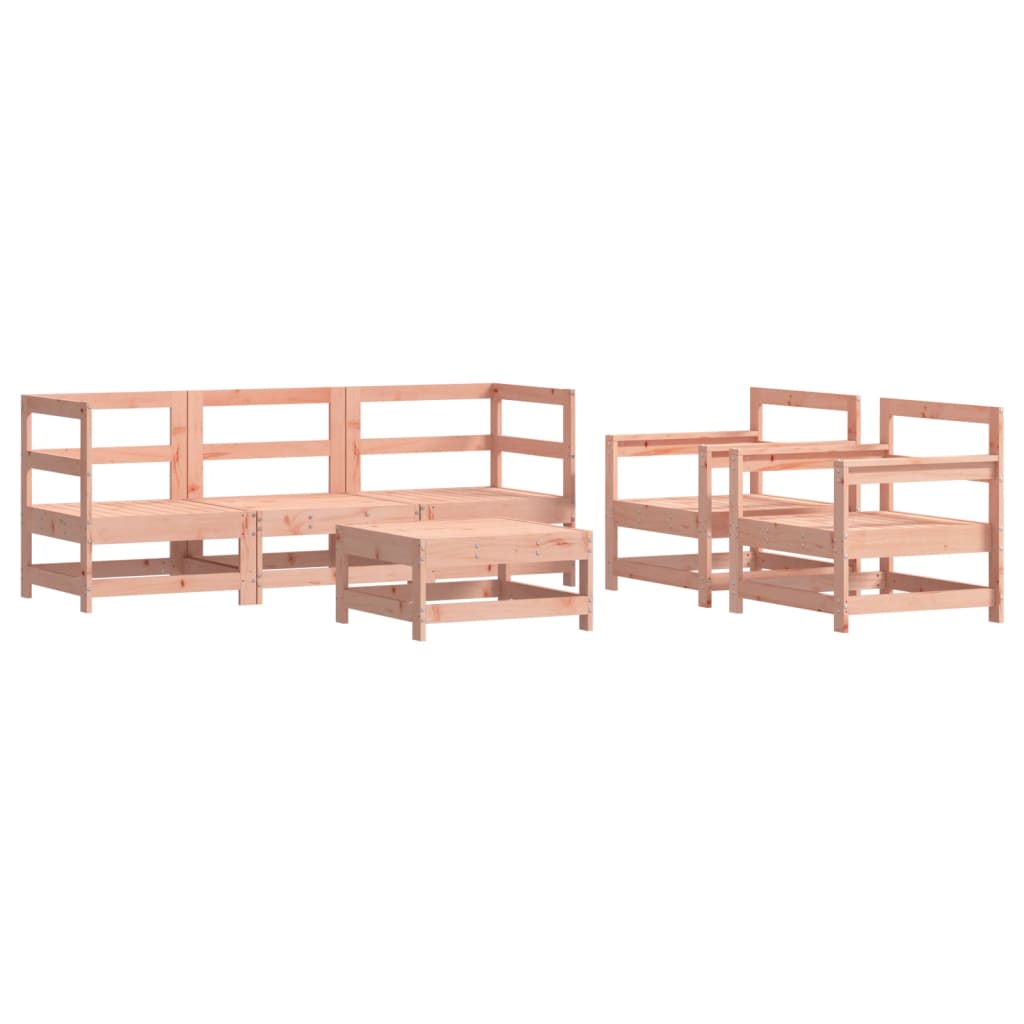 Set Divani Giardino 6 pz con Cuscini Legno Massello di Douglas