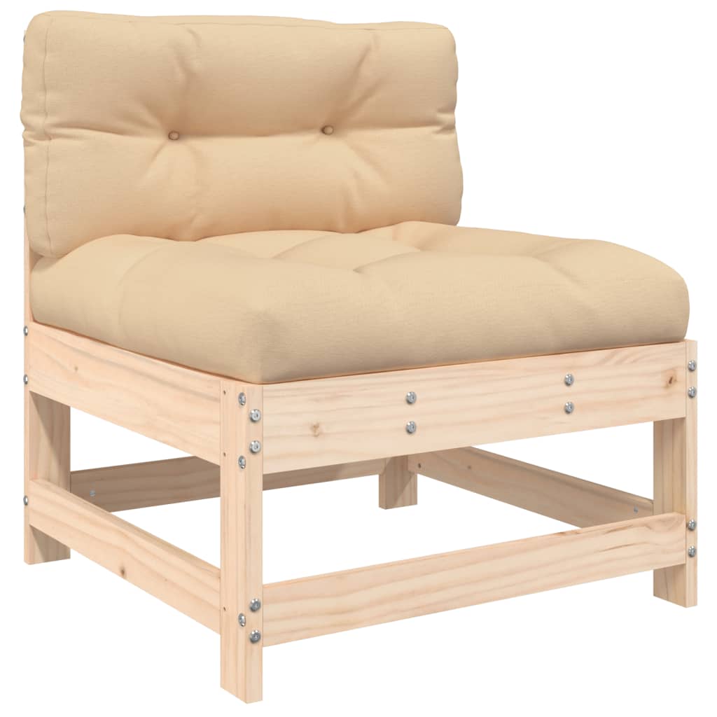 Set Divani da Giardino 7 pz con Cuscini in Legno Massello