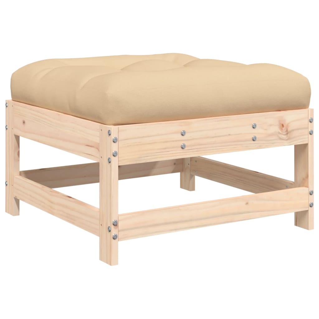 Set Divani da Giardino 7 pz con Cuscini in Legno Massello