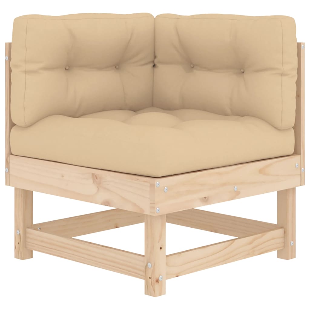 Set Divani da Giardino 7 pz con Cuscini in Legno Massello