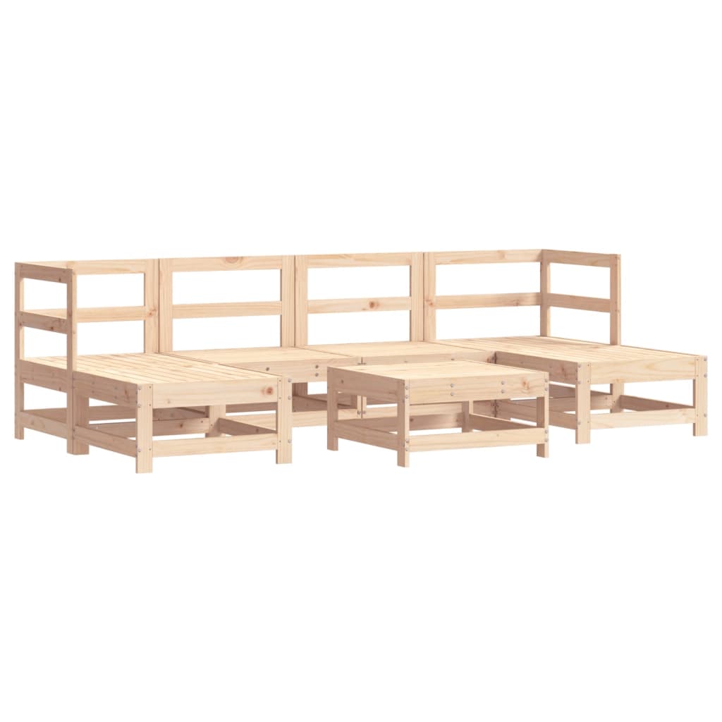 Set Divani da Giardino 7 pz con Cuscini in Legno Massello