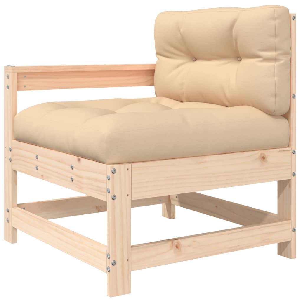 Set Divani da Giardino 7 pz con Cuscini in Legno Massello