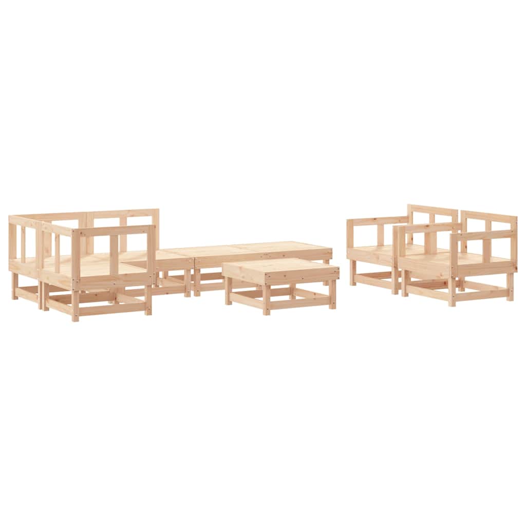 Set Salotto da Giardino 8 pz in Legno Massello di Pino