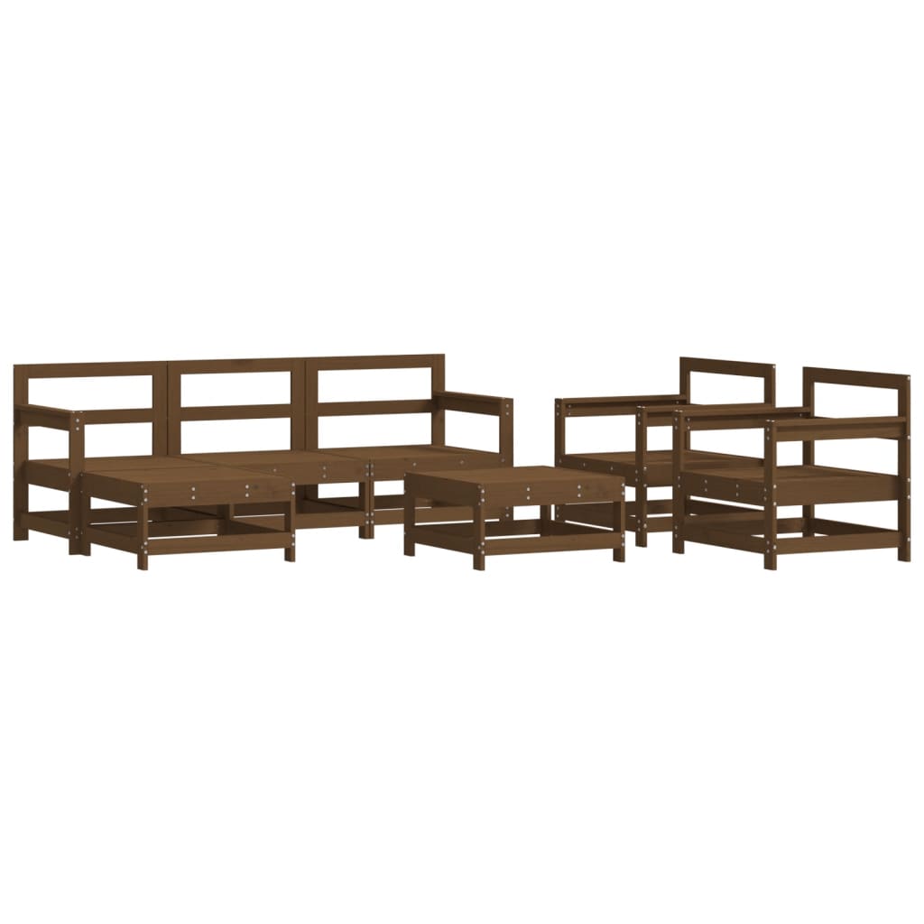 Set Salotto da Giardino 7 pz ambra in Legno Massello di Pino