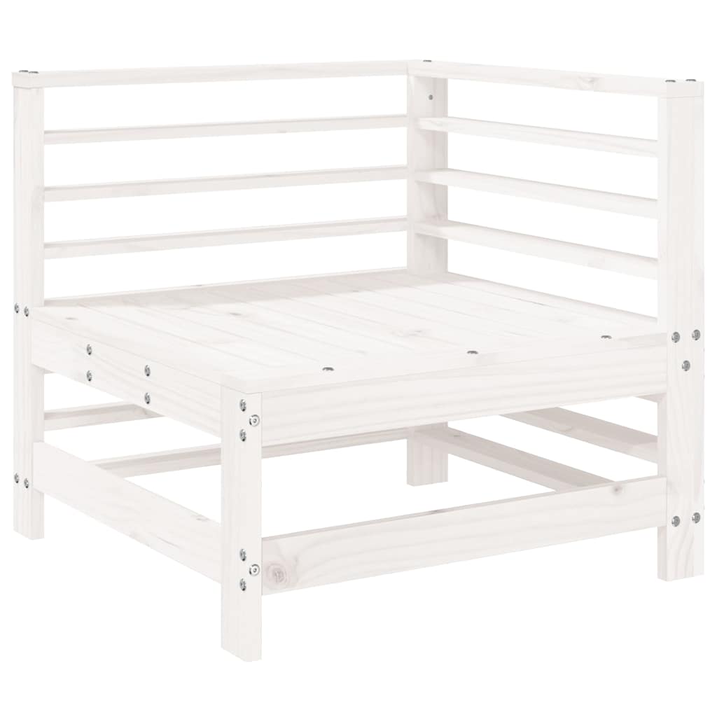 Salotto da Giardino 7 pz Bianco in Legno di Pino