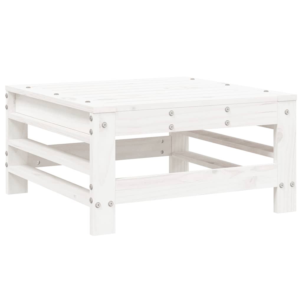Salotto da Giardino 7 pz Bianco in Legno di Pino