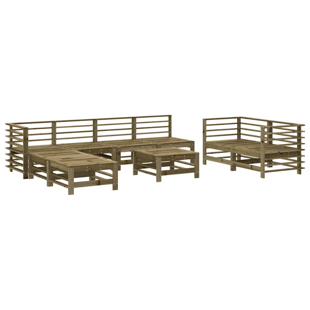 Salotto da giardino 9 pz in legno di pino impregnato