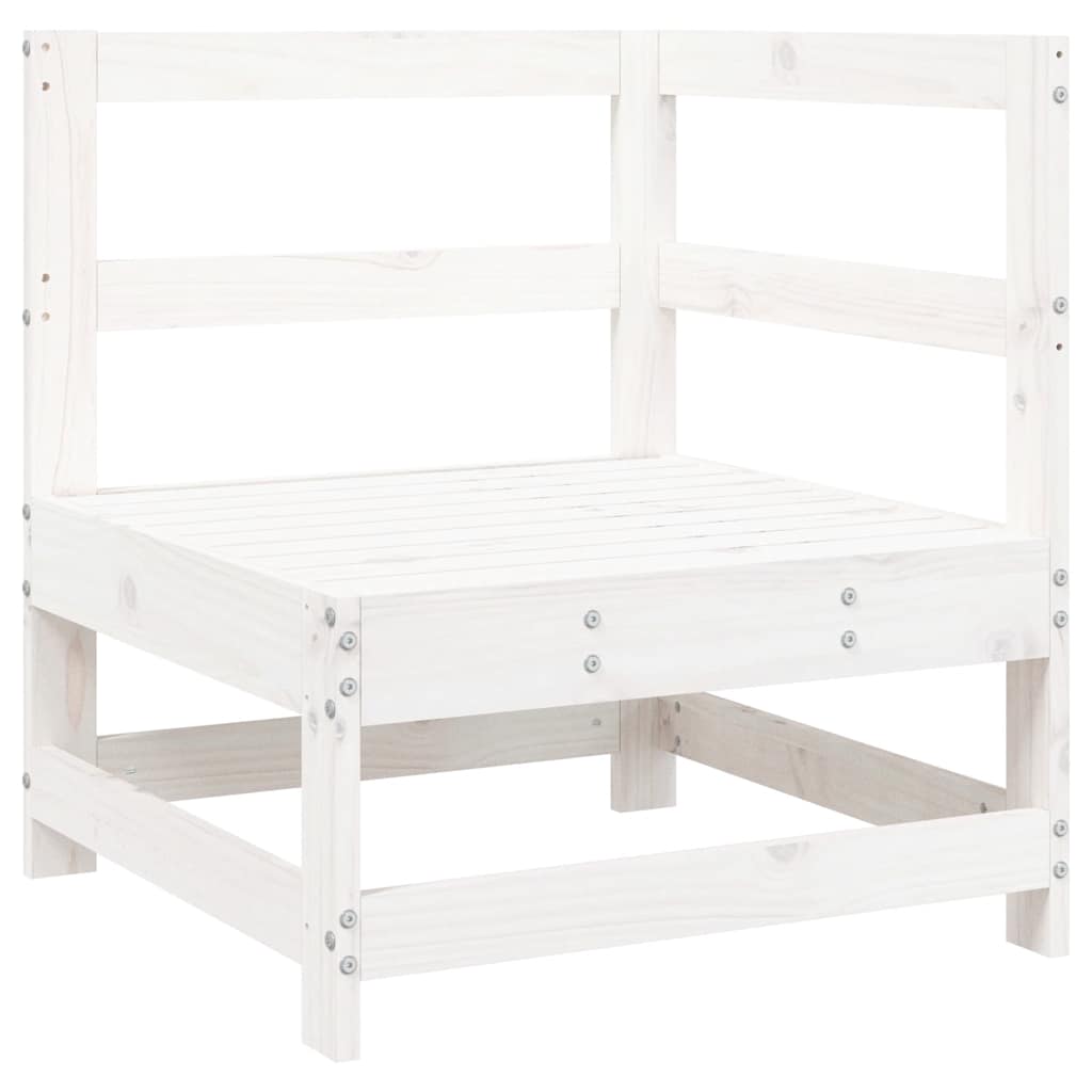 Salotto da Giardino 6 pz Bianco in Legno di Pino Massello