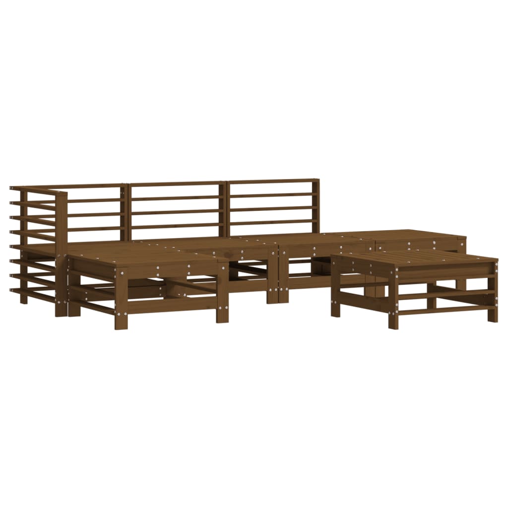 Set Salotto da Giardino 6 pz ambra in Legno Massello di Pino