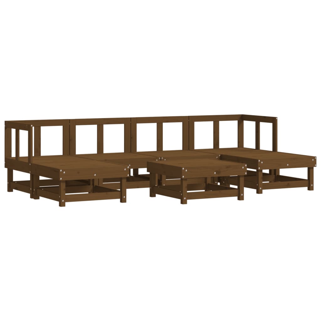 Set Salotto da Giardino 7 pz ambra in Legno Massello di Pino