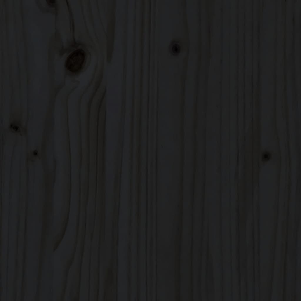 Set Salotto da Giardino 7 pz Nero in Legno Massello di Pino
