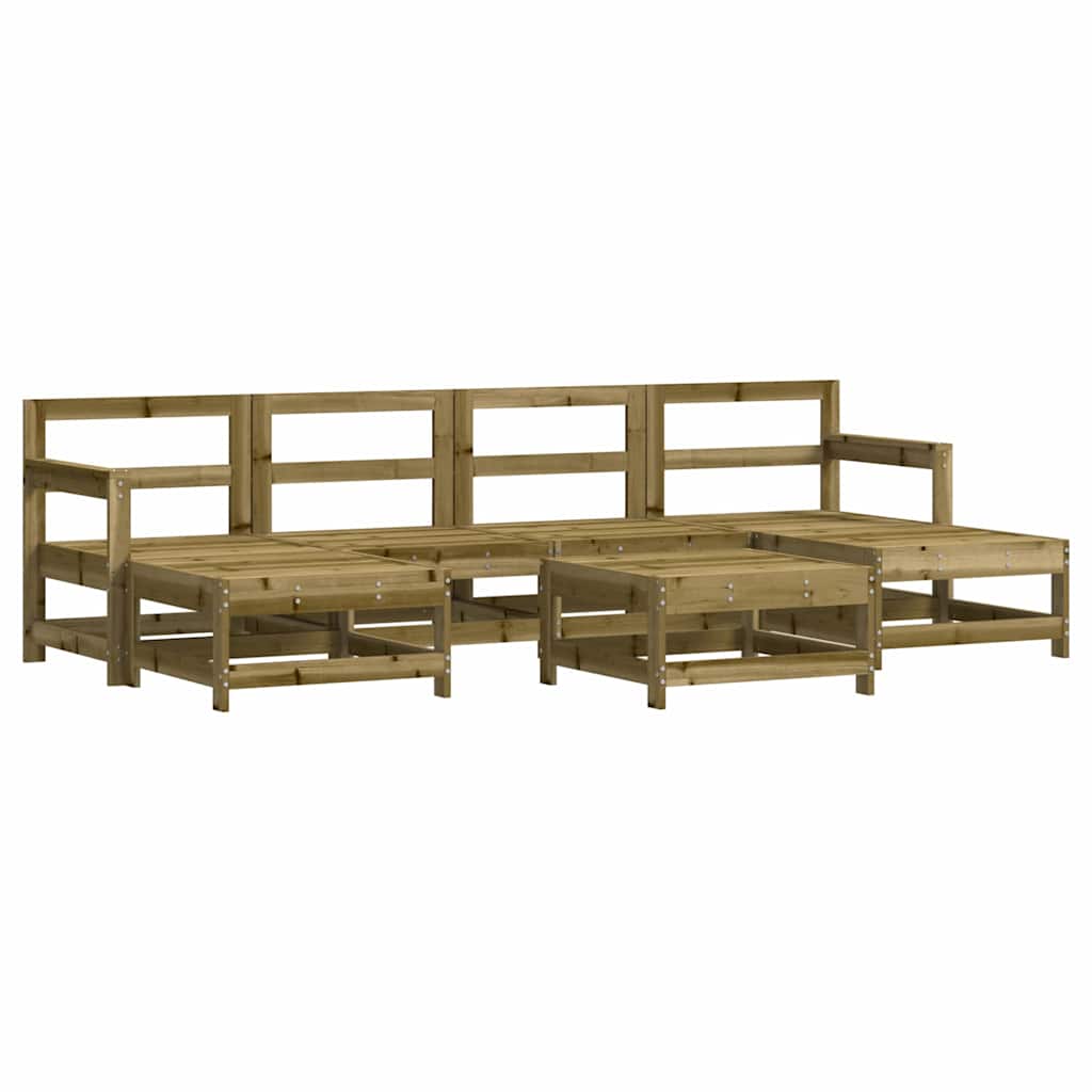 Set Salotto da Giardino 7 pz in Legno Impregnato di Pino