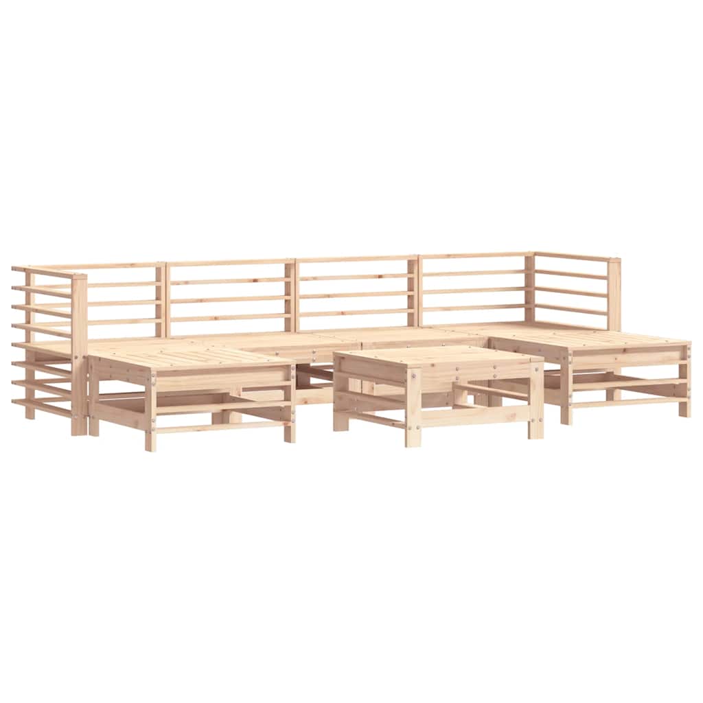 Set Salotto da Giardino 7 pz in Legno Massello di Pino