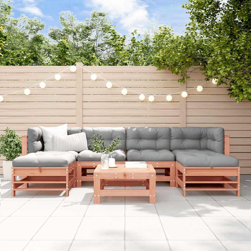 Set Salotto da Giardino 7 pz in Legno Massello di Douglas