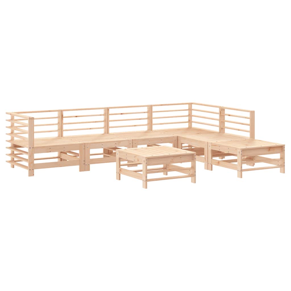 Set Salotto da Giardino 7 pz in Legno Massello di Pino