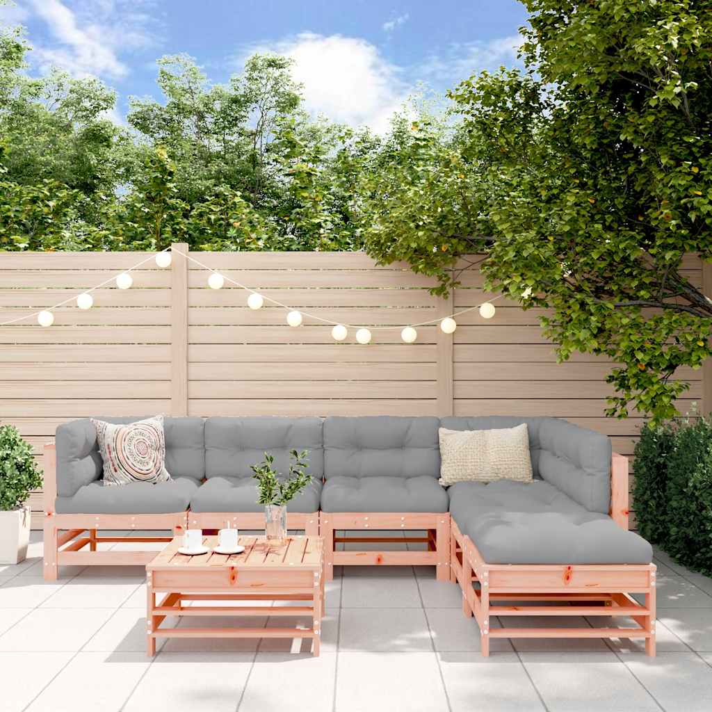 Set Salotto da Giardino 7 pz in Legno Massello di Douglas