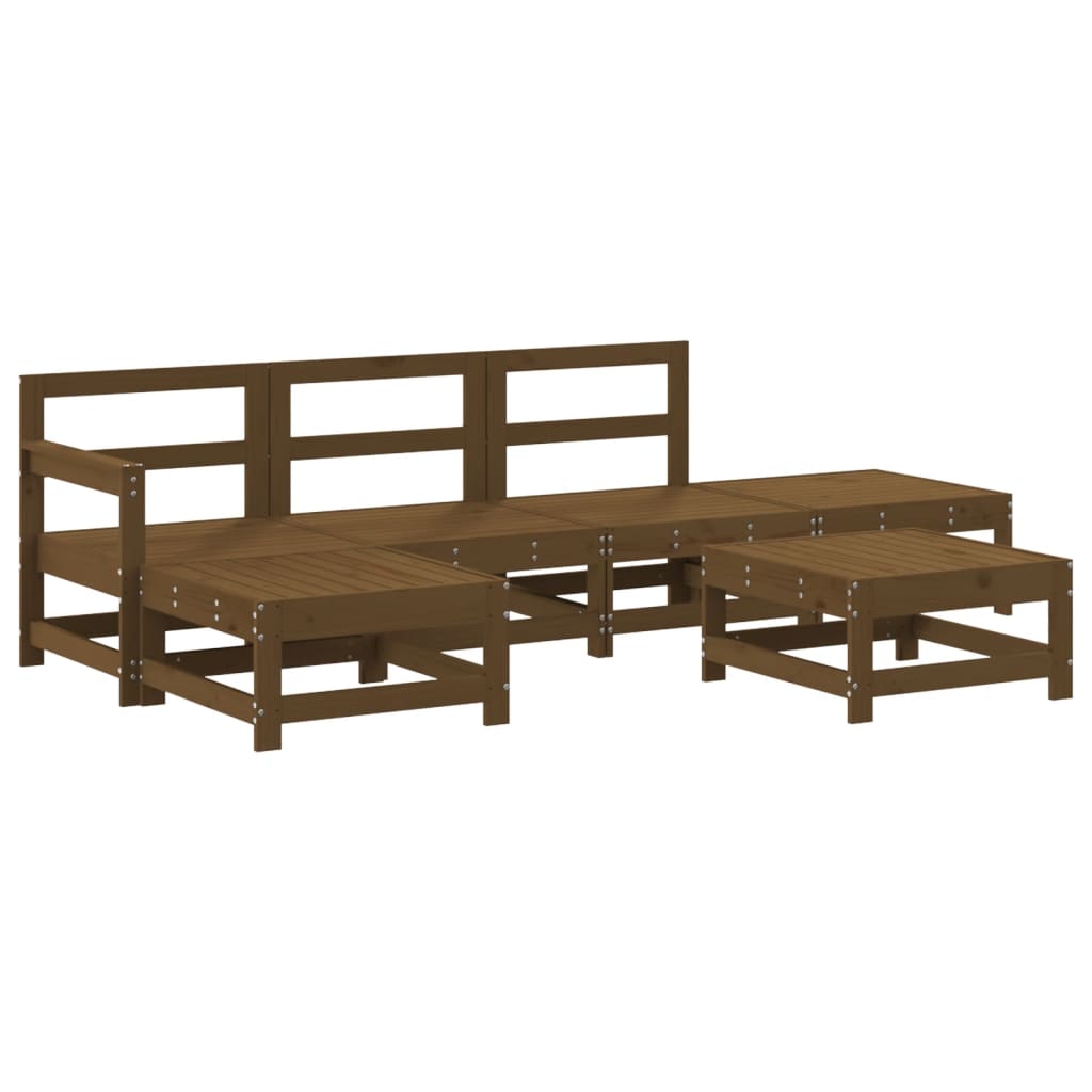 Set Salotto da Giardino 6 pz ambra in Legno Massello di Pino