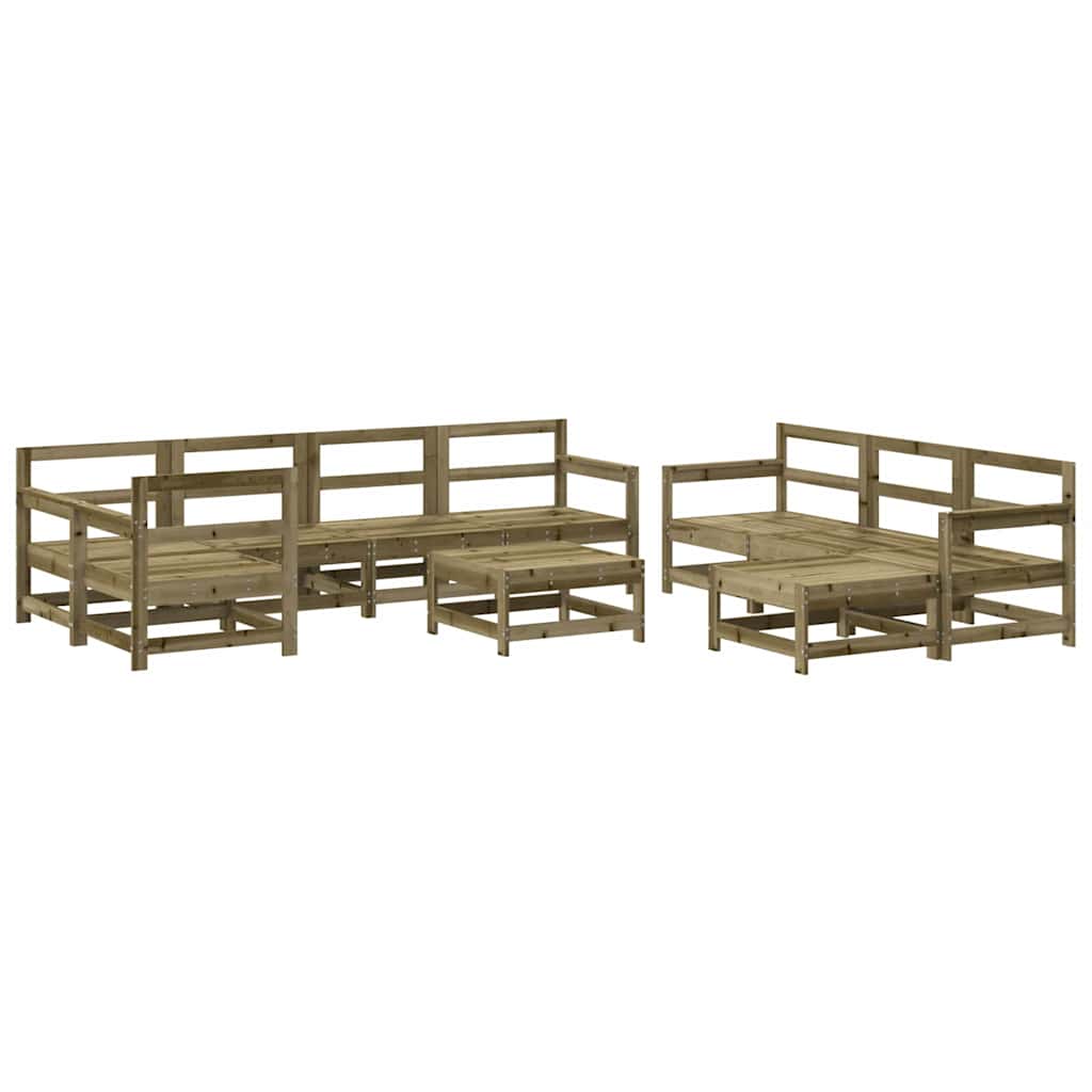 Set Salotto da Giardino 10 pz in Legno Impregnato di Pino