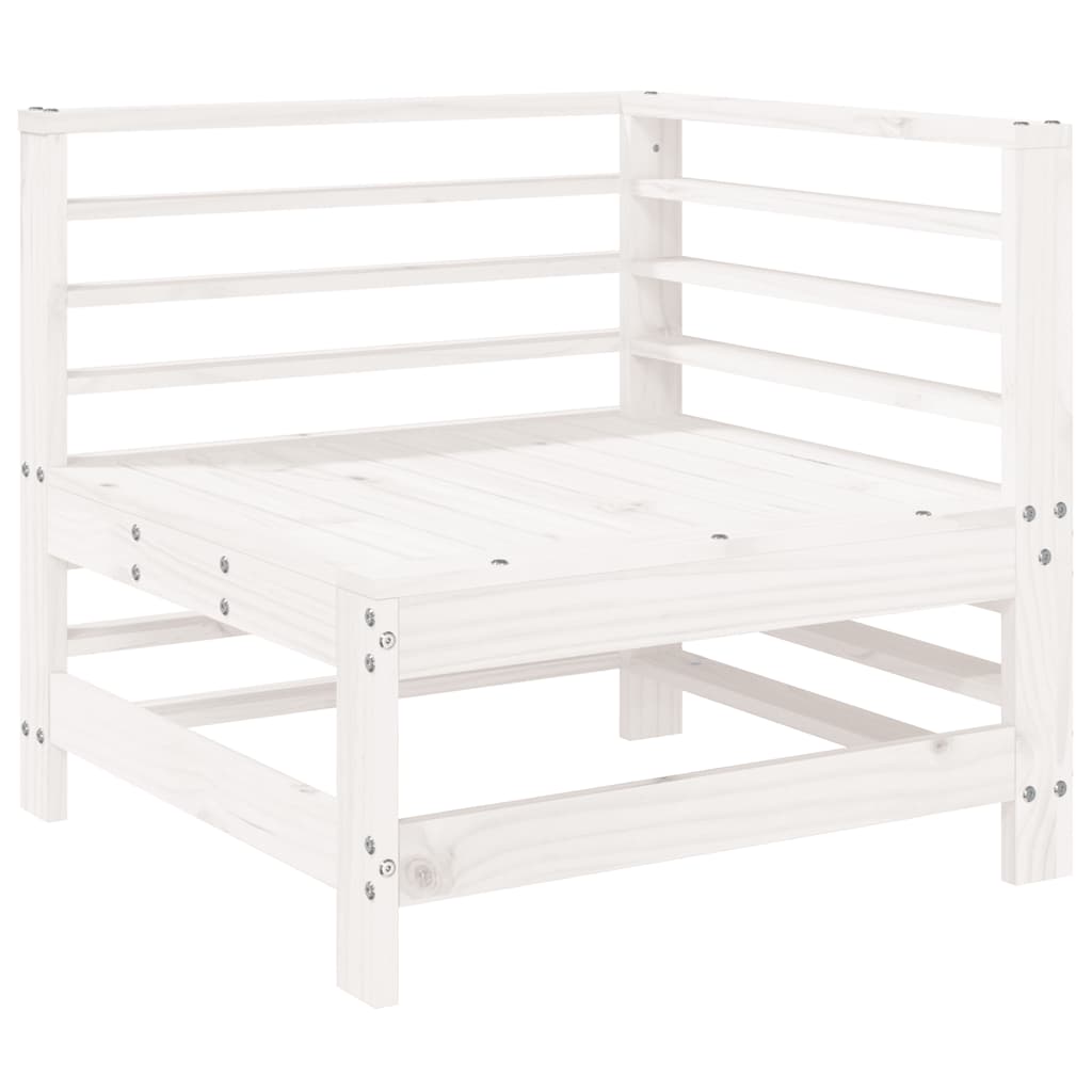 Set Salotto da Giardino 8 pz in Legno Massello di Pino Bianco