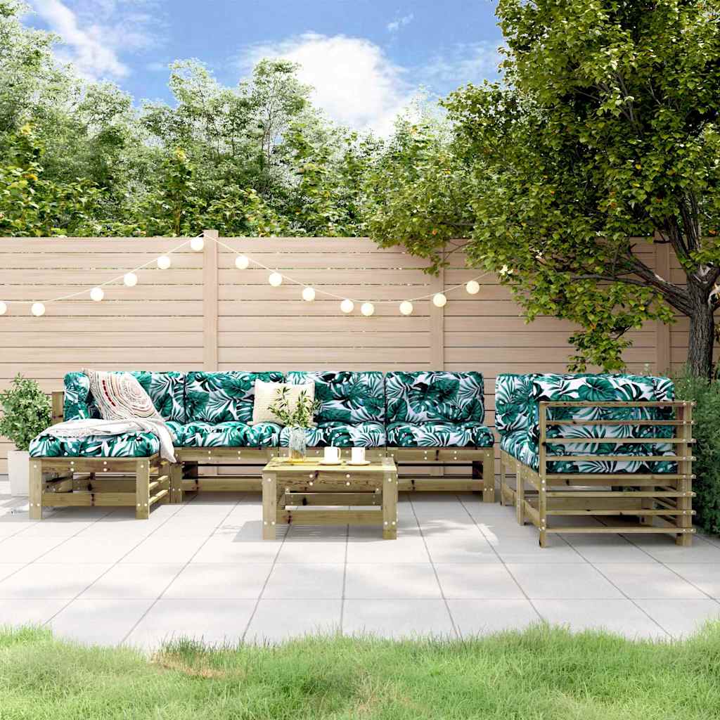 Set Salotto da Giardino 8 pz in Legno Impregnato di Pino