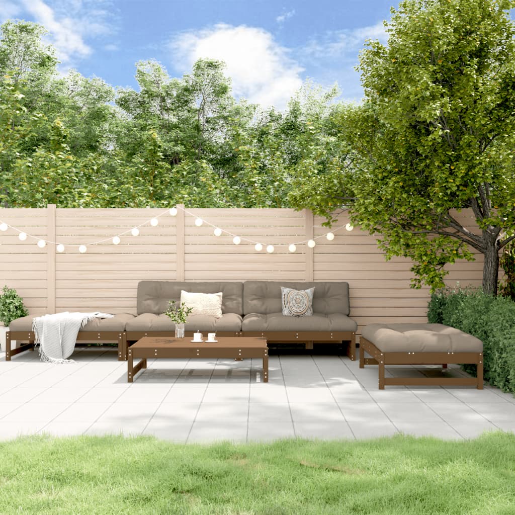 Set Salotto da Giardino 5 pz ambra in Legno Massello di Pino
