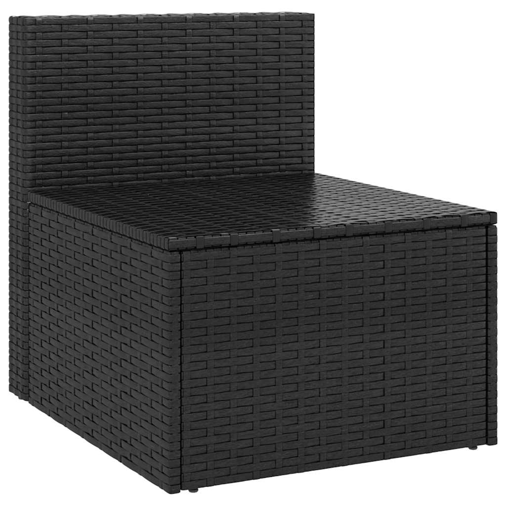 Set Divani da Giardino 4 pz con Cuscini Nero in Polyrattan