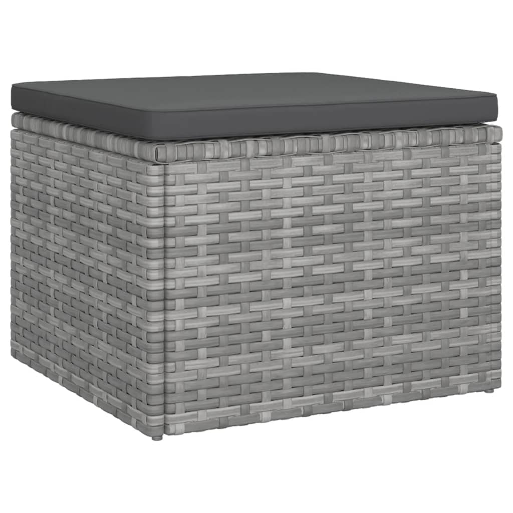 Set Divani da Giardino 4 pz con Cuscini in Polyrattan Grigio