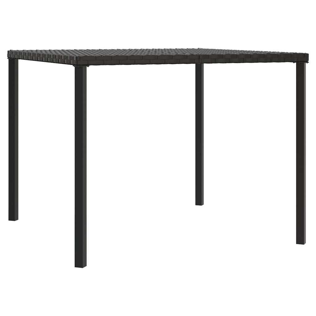 Set da Pranzo da Giardino 6 pz con Cuscini Nero in Polyrattan